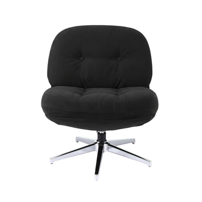 Artiss Swivel Chair Nursing Armchair Lounge Corduroy Steel Star Base Black-Furniture > Bar Stools &amp; Chairs > Arm Chairs &amp; Recliners-PEROZ Accessories