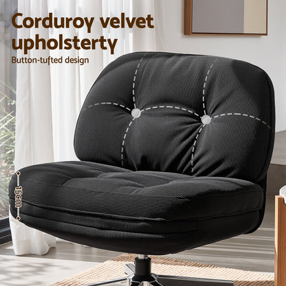Artiss Swivel Chair Nursing Armchair Lounge Corduroy Steel Star Base Black-Furniture > Bar Stools &amp; Chairs > Arm Chairs &amp; Recliners-PEROZ Accessories
