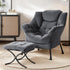 Artiss Armchair Accent Chair Ottoman Lounge Footrest Velvet Grey-Furniture > Bar Stools & Chairs > Arm Chairs & Recliners-PEROZ Accessories