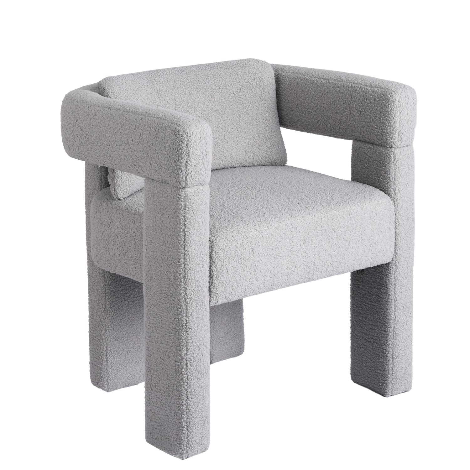 Artiss Armchair Accent Chair Lounge Sofa Couch Boucle Fabric Grey-Furniture > Bar Stools &amp; Chairs > Arm Chairs &amp; Recliners-PEROZ Accessories