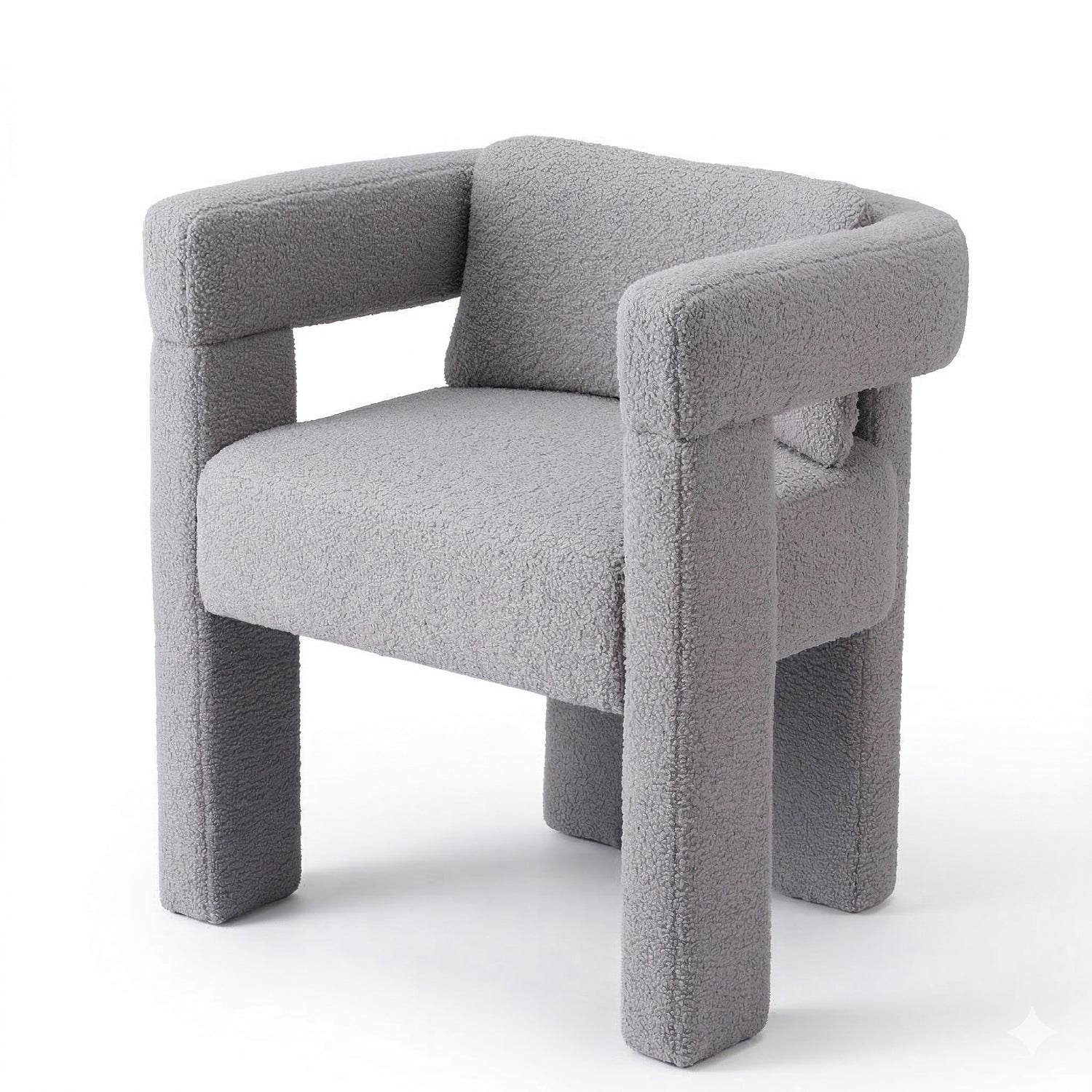 Artiss Armchair Accent Chair Lounge Sofa Couch Boucle Fabric Grey-Furniture > Bar Stools &amp; Chairs > Arm Chairs &amp; Recliners-PEROZ Accessories