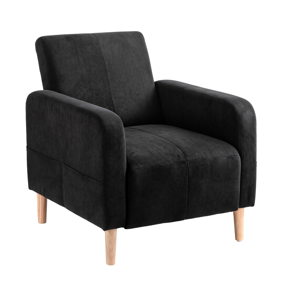 Artiss Reclining Armchair Velvet Sofa Bed Daybed Chair Single Chair Black-Furniture > Bar Stools &amp; Chairs > Arm Chairs &amp; Recliners-PEROZ Accessories