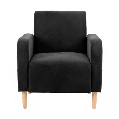 Artiss Reclining Armchair Velvet Sofa Bed Daybed Chair Single Chair Black