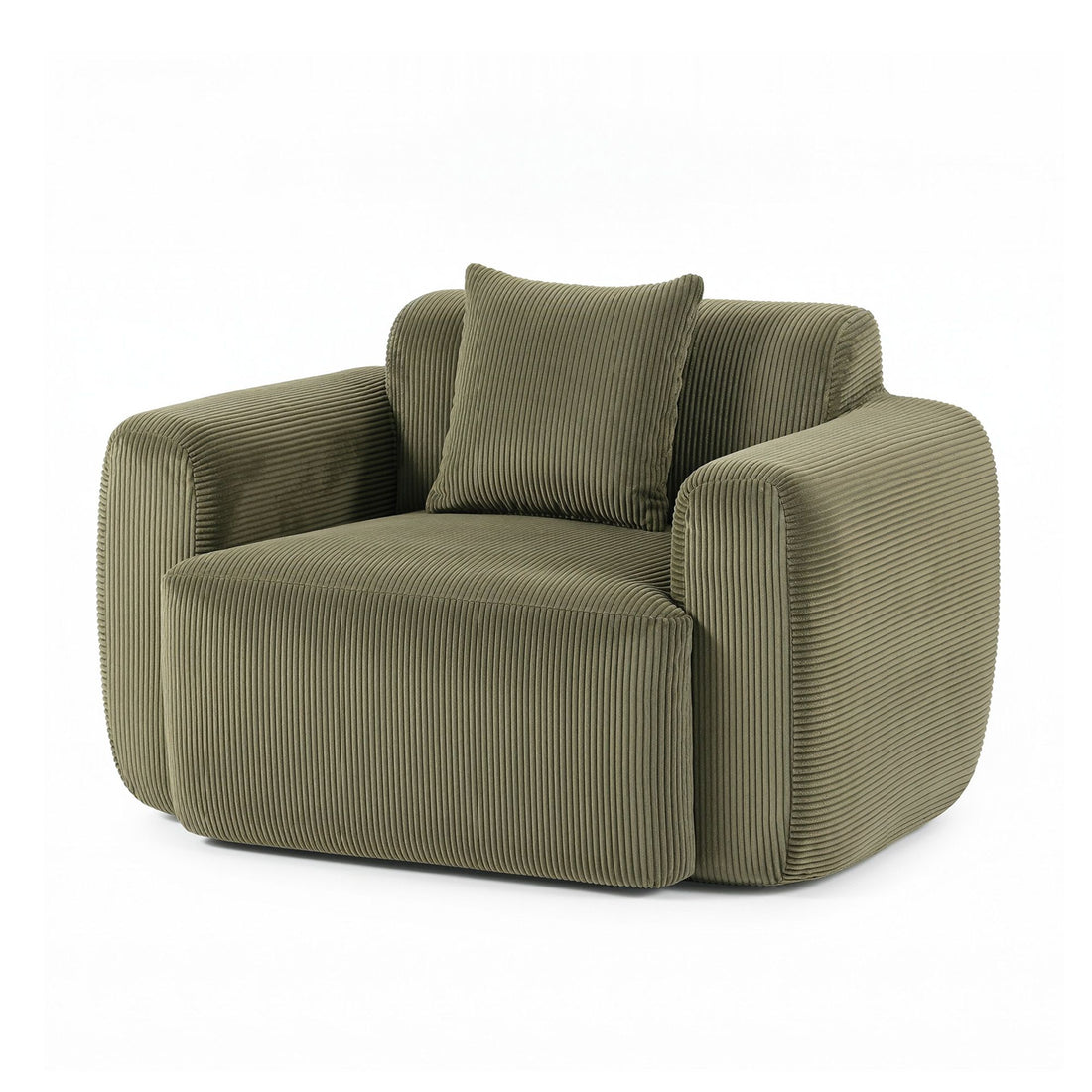 Artiss Compressed Armchair Sofa with Cushion Corduroy No Assembly Green-Furniture > Bar Stools &amp; Chairs > Arm Chairs &amp; Recliners-PEROZ Accessories