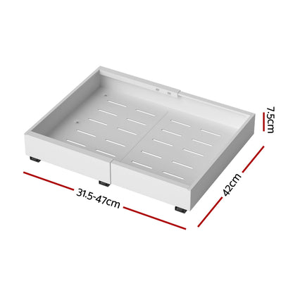 Artiss 2 Pack Pull Out Drawers for Cabinets Expandable Cabinet Organizer White-Furniture > Bathroom > Bathroom Cabinets, Cupboards &amp; Storage-PEROZ Accessories