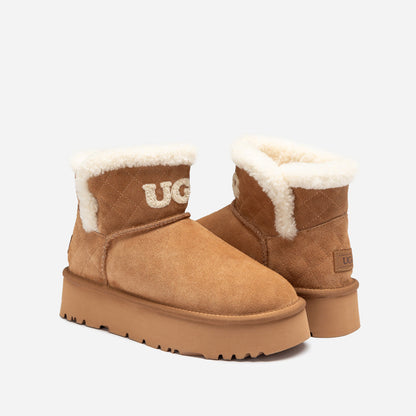 Ugg Bondi Matelasse Platform Shearling Mini Boot-Women UGG-PEROZ Accessories