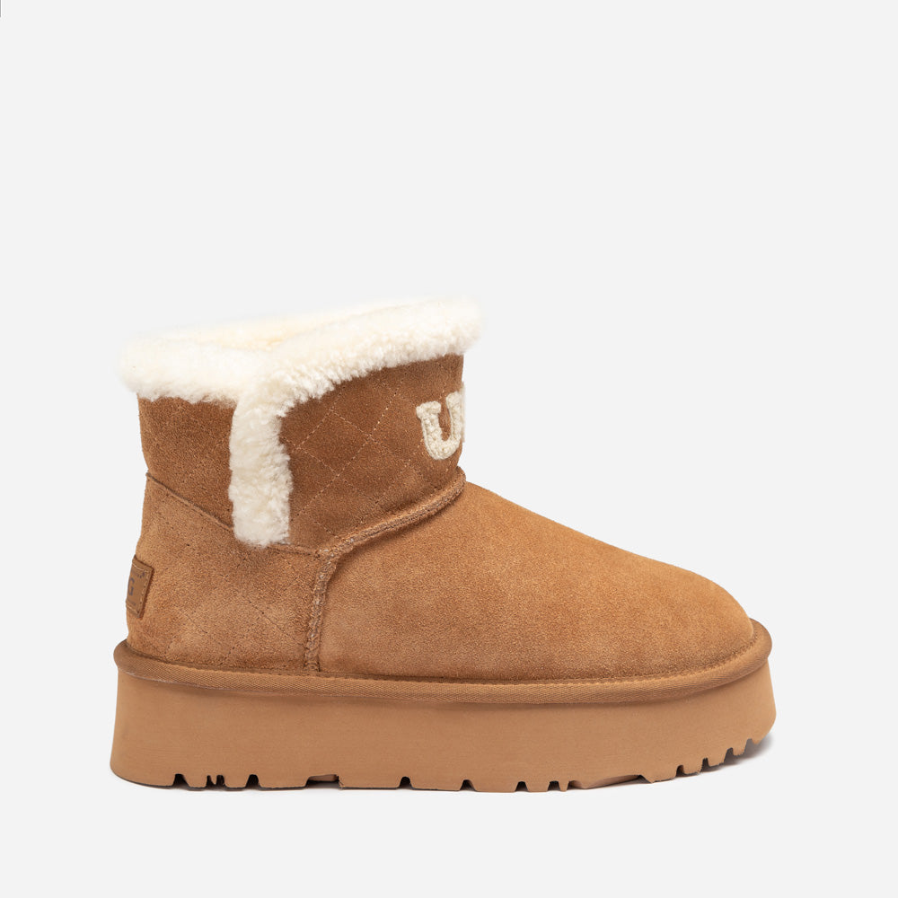 Ugg Bondi Matelasse Platform Shearling Mini Boot-Women UGG-PEROZ Accessories