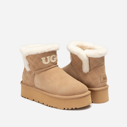Ugg Bondi Matelasse Platform Shearling Mini Boot-Women UGG-PEROZ Accessories