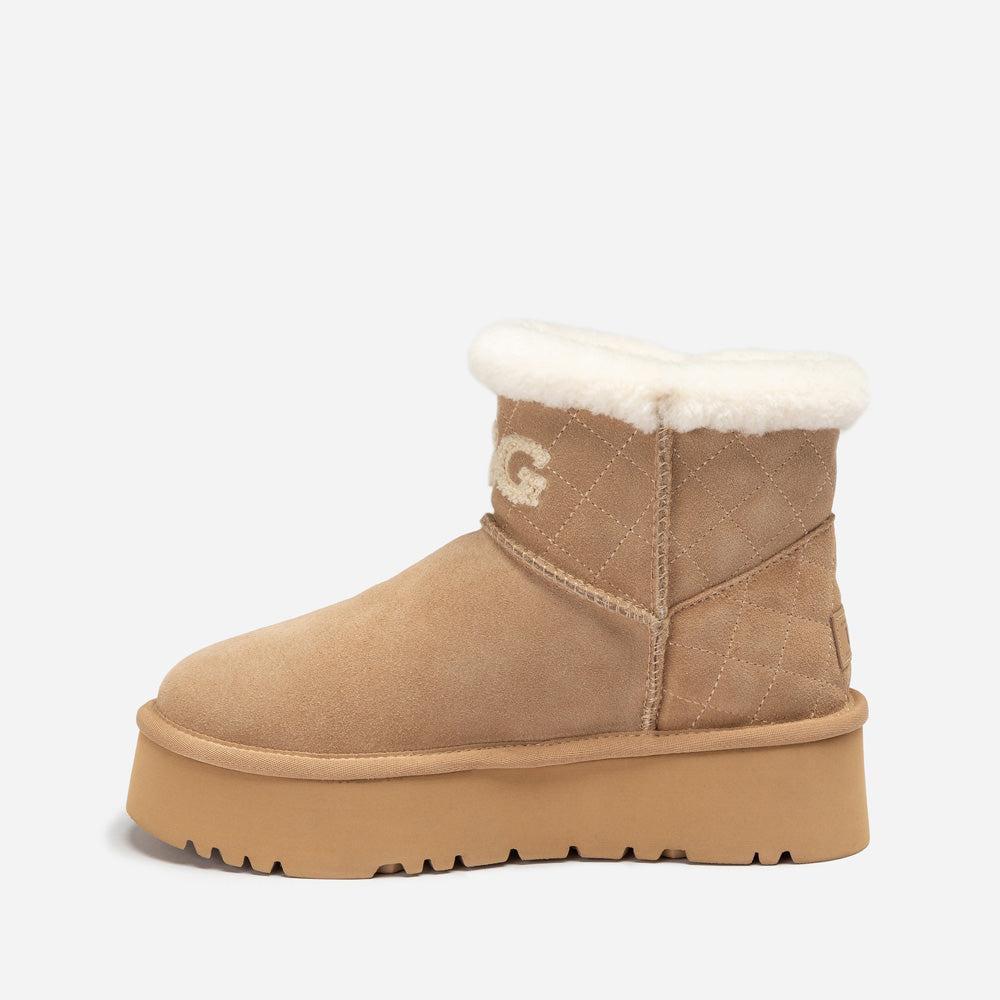 Ugg Bondi Matelasse Platform Shearling Mini Boot-Women UGG-PEROZ Accessories