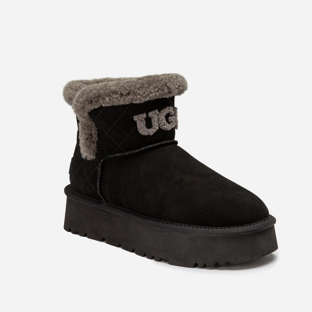 Ugg Bondi Matelasse Platform Shearling Mini Boot-Women UGG-PEROZ Accessories