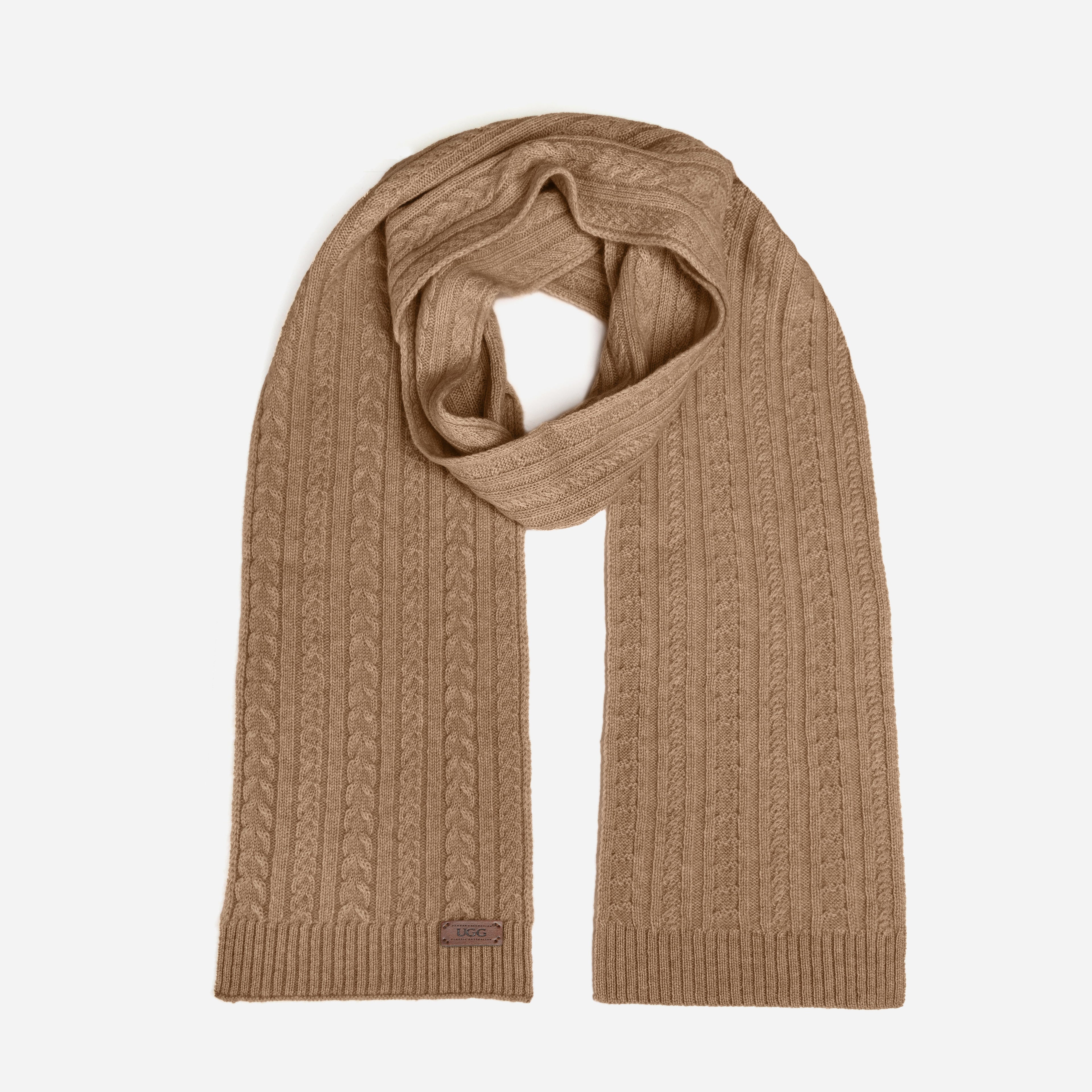 Ugg Cable Knit Pure Cashmere Scarf-PEROZ Accessories