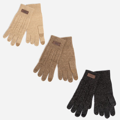Ugg Cable Knit Pure Cashmere Touch Screen Gloves-PEROZ Accessories