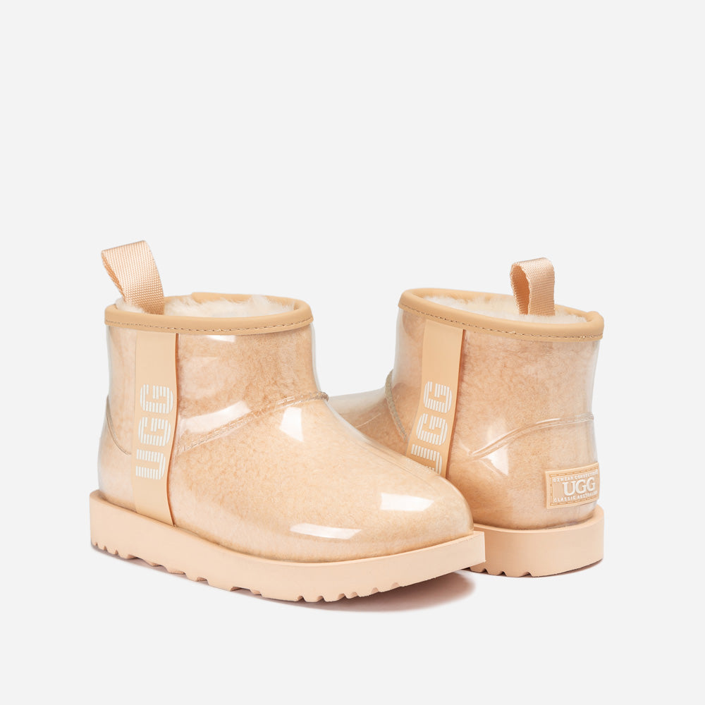 Ugg Classic Kids Clear Mini Boots (Waterproof) (Glow In Dark Logo)-KIDS UGG-PEROZ Accessories