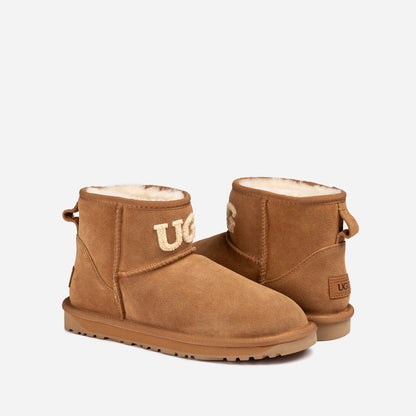 Ugg Classic Knit Logo Mini Boots (Water Resistant)-PEROZ Accessories