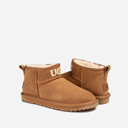 Ugg Classic Knit Logo Ultra Mini Boots (Water Resistant)-PEROZ Accessories