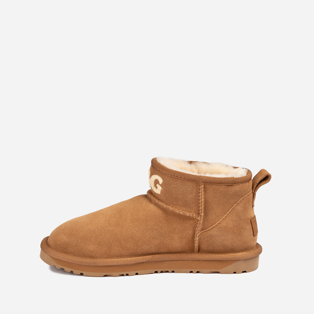 Ugg Classic Knit Logo Ultra Mini Boots (Water Resistant)-PEROZ Accessories