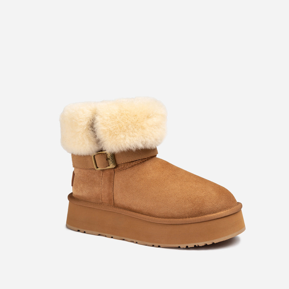 Ugg Classic Platform Buckle Mini Boots (4.5cm) (Water Resistant)-PEROZ Accessories
