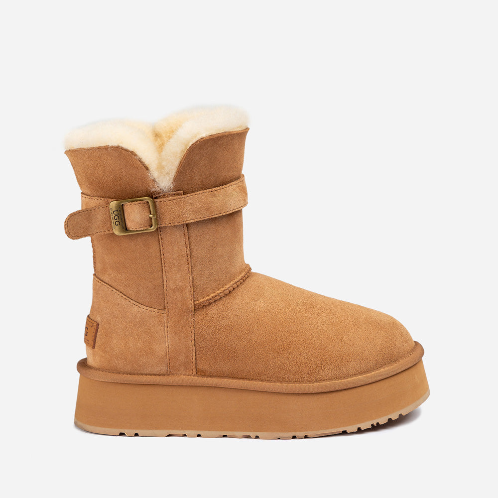 Ugg Classic Platform Buckle Mini Boots (4.5cm) (Water Resistant)-PEROZ Accessories