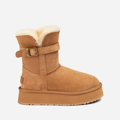 Ugg Classic Platform Buckle Mini Boots (4.5cm) (Water Resistant)-PEROZ Accessories