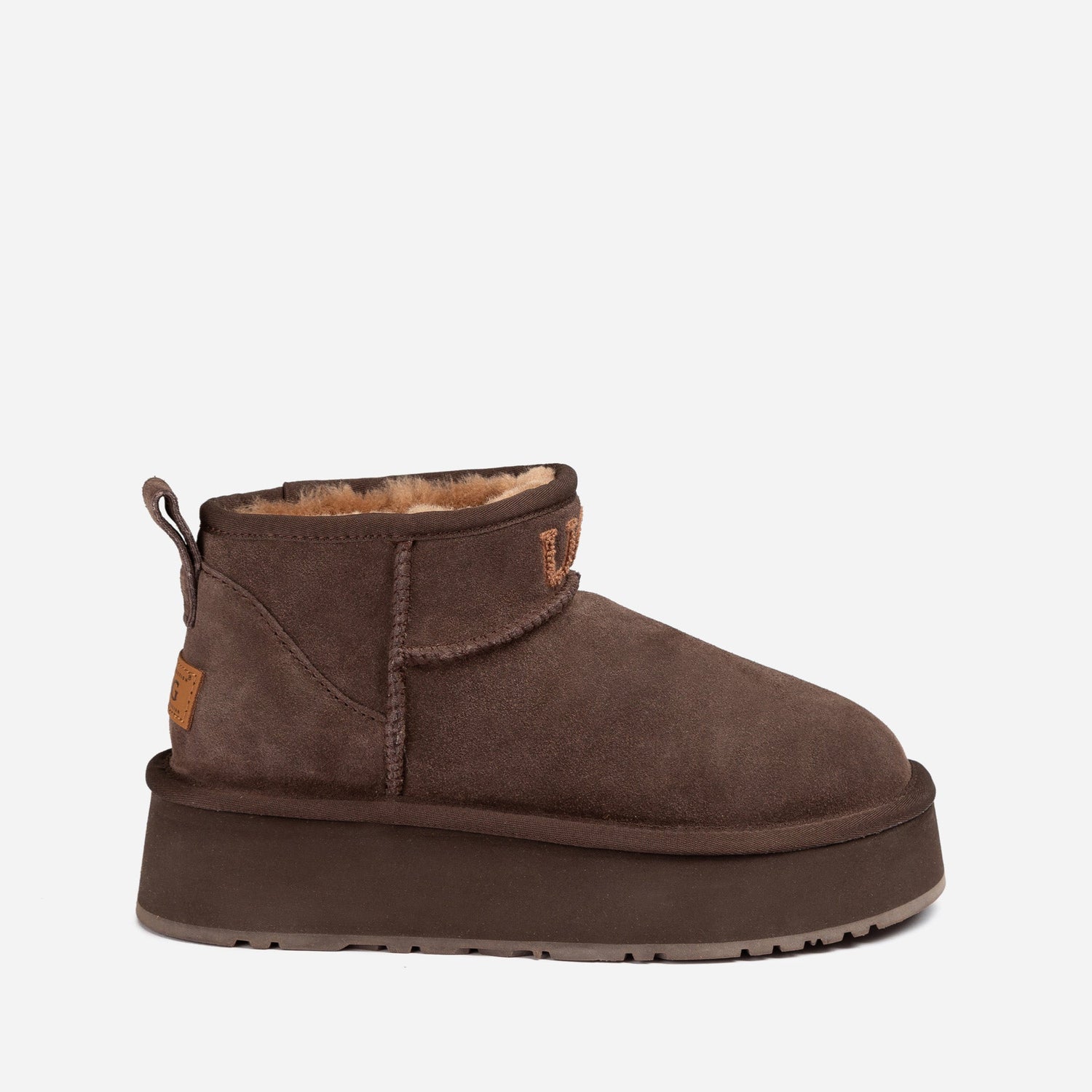 Ugg Classic Platform Knit Logo Ultra Mini Boots (Water Resistant)(4cm)-LADIES UGG-PEROZ Accessories