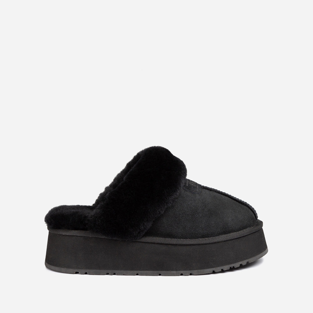 Ugg Coquette Platform Slipper (Elastic Logo &amp; Wool Strap) (Detachable Feature)-LADIES UGG-PEROZ Accessories