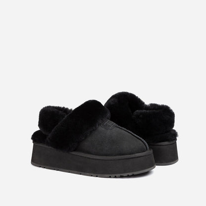 Ugg Coquette Platform Slipper (Elastic Logo &amp; Wool Strap) (Detachable Feature)-LADIES UGG-PEROZ Accessories