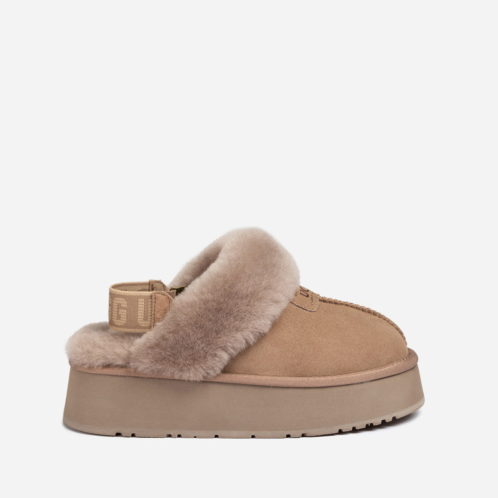 Ugg Coquette Platform Slipper (Elastic Logo &amp; Wool Strap) (Detachable Feature)-LADIES UGG-PEROZ Accessories