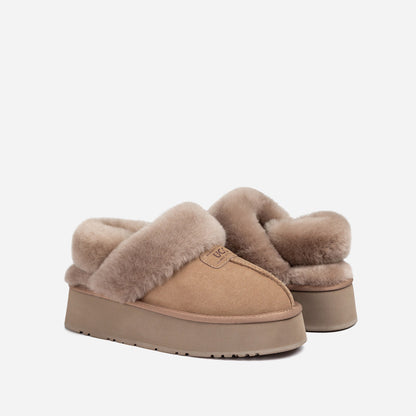 Ugg Coquette Platform Slipper (Elastic Logo &amp; Wool Strap) (Detachable Feature)-LADIES UGG-PEROZ Accessories