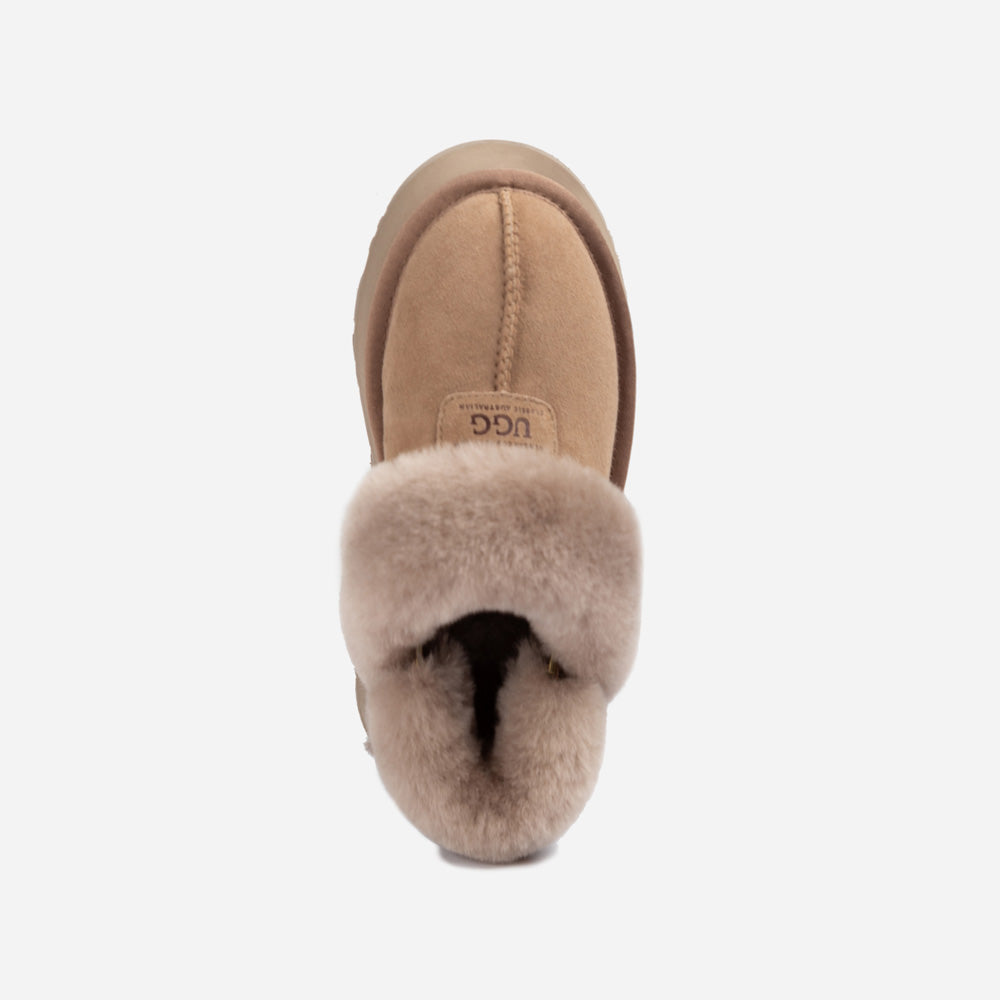 Ugg Coquette Platform Slipper (Elastic Logo &amp; Wool Strap) (Detachable Feature)-LADIES UGG-PEROZ Accessories