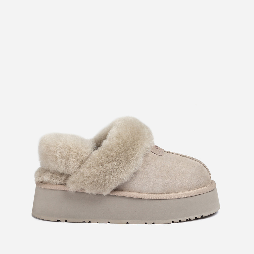 Ugg Coquette Platform Slipper (Elastic Logo &amp; Wool Strap) (Detachable Feature)-LADIES UGG-PEROZ Accessories