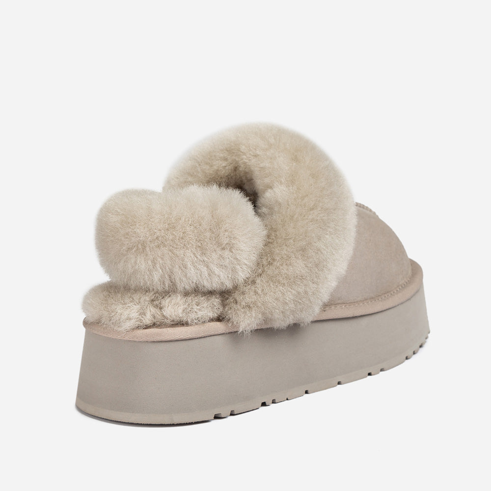 Ugg Coquette Platform Slipper (Elastic Logo &amp; Wool Strap) (Detachable Feature)-LADIES UGG-PEROZ Accessories
