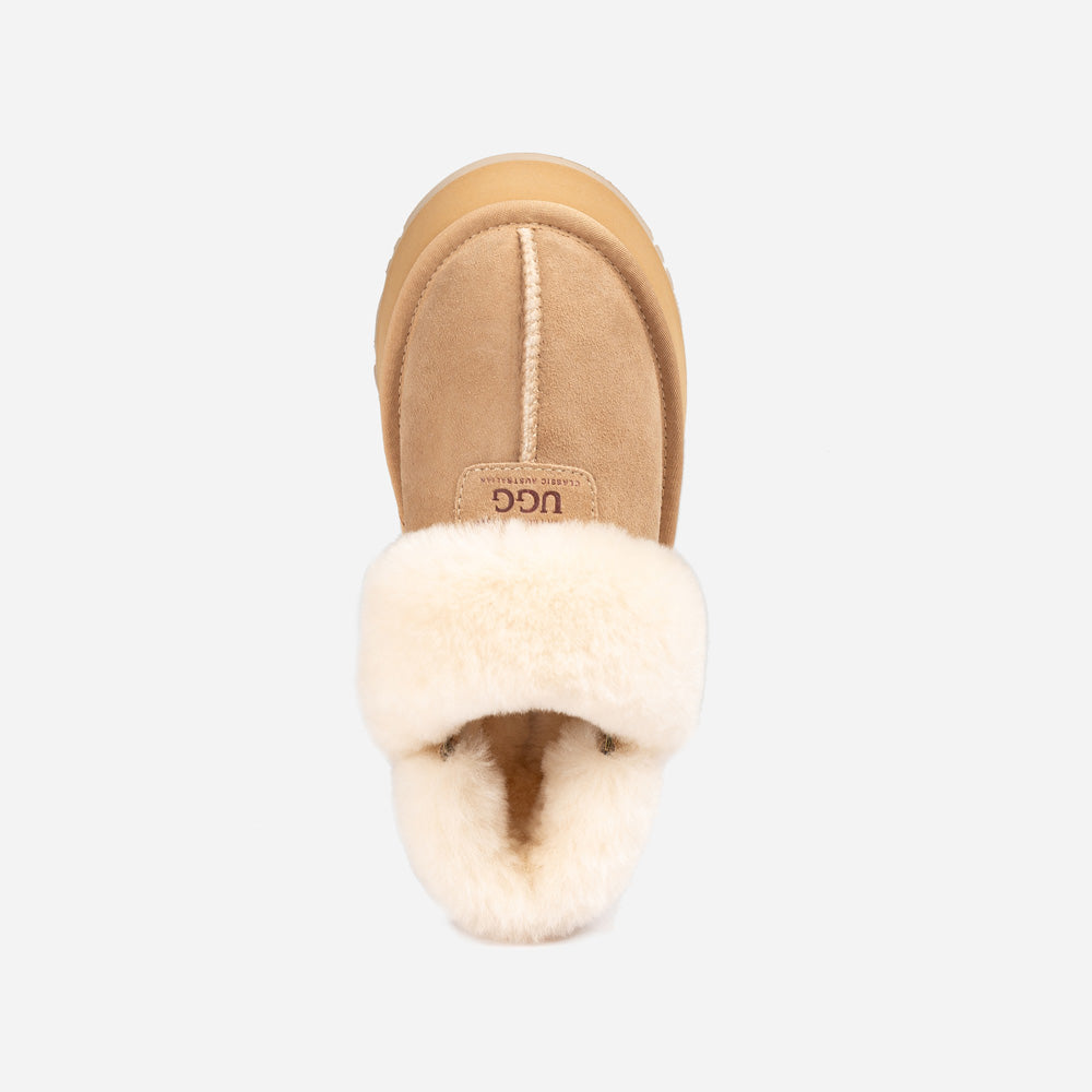 Ugg Coquette Platform Slipper (Elastic Logo &amp; Wool Strap) (Detachable Feature)-LADIES UGG-PEROZ Accessories