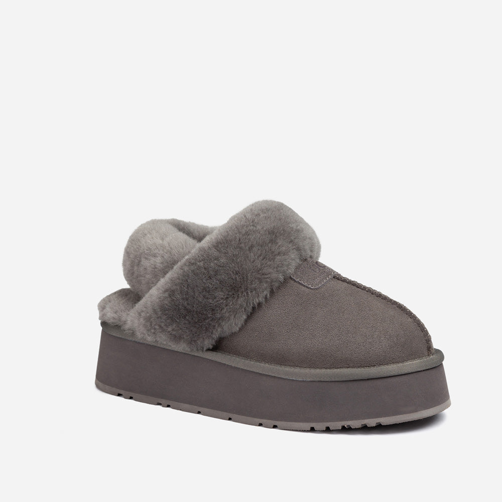 Ugg Coquette Platform Slipper (Elastic Logo &amp; Wool Strap) (Detachable Feature)-LADIES UGG-PEROZ Accessories