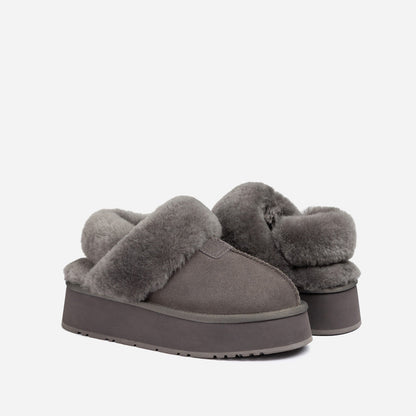 Ugg Coquette Platform Slipper (Elastic Logo &amp; Wool Strap) (Detachable Feature)-LADIES UGG-PEROZ Accessories
