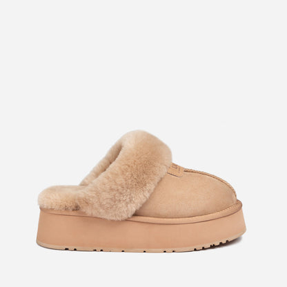 Ugg Coquette Platform Slipper (Elastic Logo &amp; Wool Strap) (Detachable Feature)-LADIES UGG-PEROZ Accessories