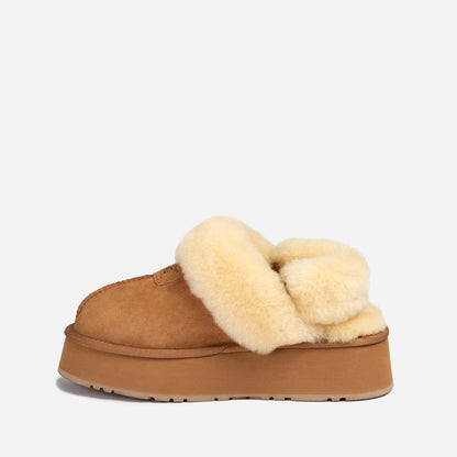 Ugg Coquette Platform Slipper (Elastic Logo &amp; Wool Strap) (Detachable Feature)-LADIES UGG-PEROZ Accessories