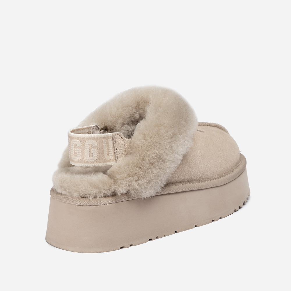 Ugg Coquette Platform Slipper (Elastic Logo &amp; Wool Strap) (Detachable Feature)-LADIES UGG-PEROZ Accessories