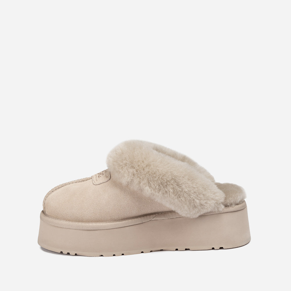 Ugg Coquette Platform Slipper (Elastic Logo &amp; Wool Strap) (Detachable Feature)-LADIES UGG-PEROZ Accessories