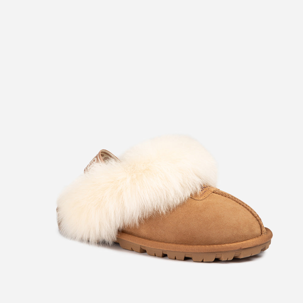 Ugg Coquette Premium Esperanza Sheepskin Slipper (Elastic Backstrap) (Detachable Feature)-LADIES UGG-PEROZ Accessories