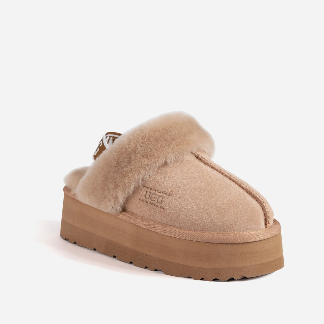 Ugg High Platform Slipper (Elastic Backstrap) (5cm)-LADIES UGG-PEROZ Accessories