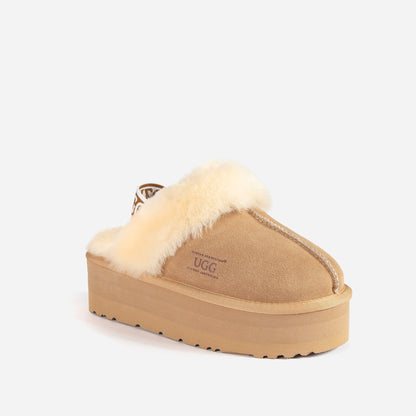 Ugg High Platform Slipper (Elastic Backstrap) (5cm)-LADIES UGG-PEROZ Accessories
