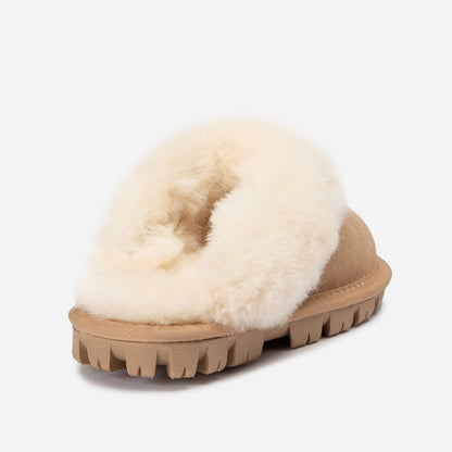 Ugg Kids Coquette Slipper (Cow Suede)(Elastic Logo &amp; Wool Strap)(Detachable Feature)-KIDS UGG-PEROZ Accessories