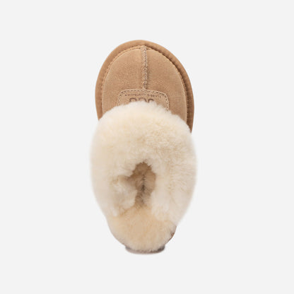 Ugg Kids Coquette Slipper (Cow Suede)(Elastic Logo &amp; Wool Strap)(Detachable Feature)-KIDS UGG-PEROZ Accessories