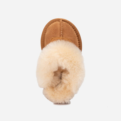 Ugg Kids Coquette Slipper (Cow Suede)(Elastic Logo &amp; Wool Strap)(Detachable Feature)-KIDS UGG-PEROZ Accessories