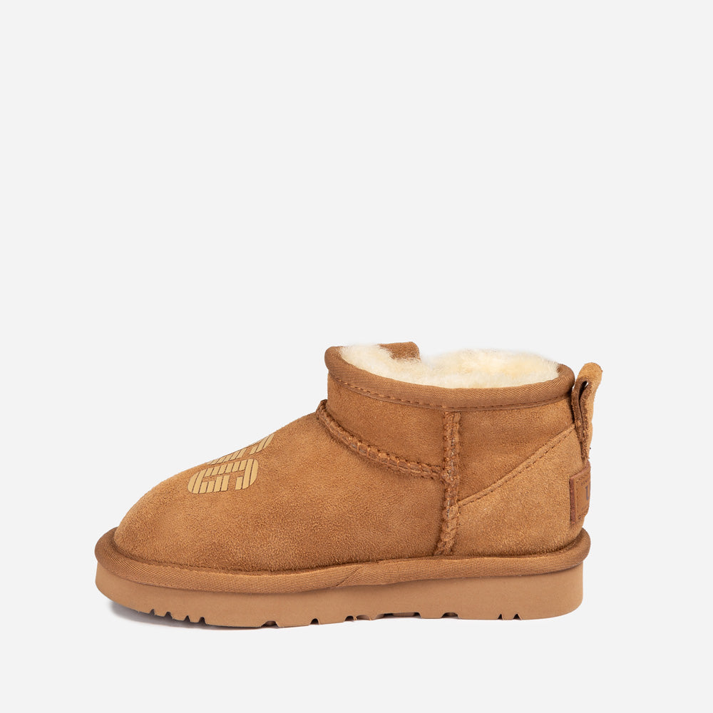 Ugg Kids Zipper Logo Ultra Mini Boots-KIDS UGG-PEROZ Accessories