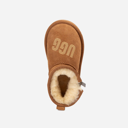 Ugg Kids Zipper Logo Ultra Mini Boots-KIDS UGG-PEROZ Accessories