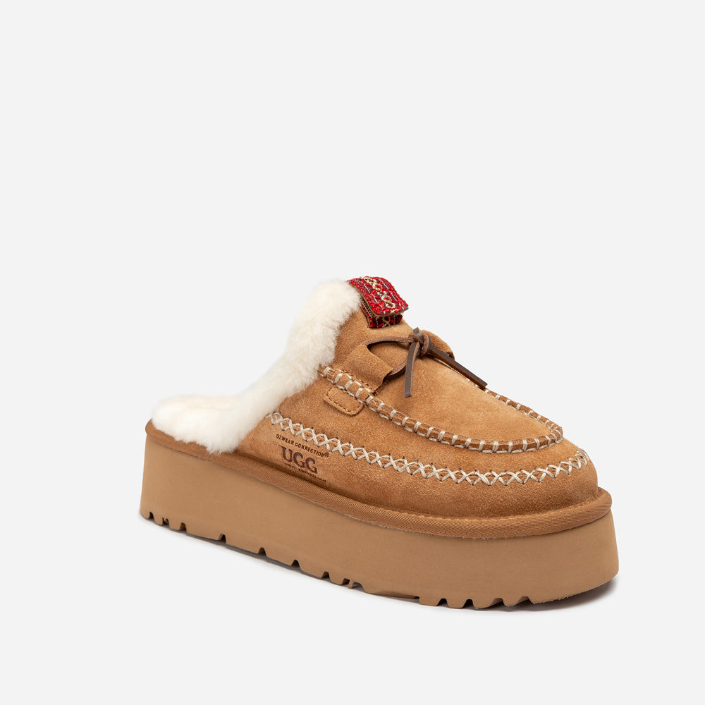 Ugg Letitia Platform Slipper (Replaceable Decoration)-Women Slippers-PEROZ Accessories