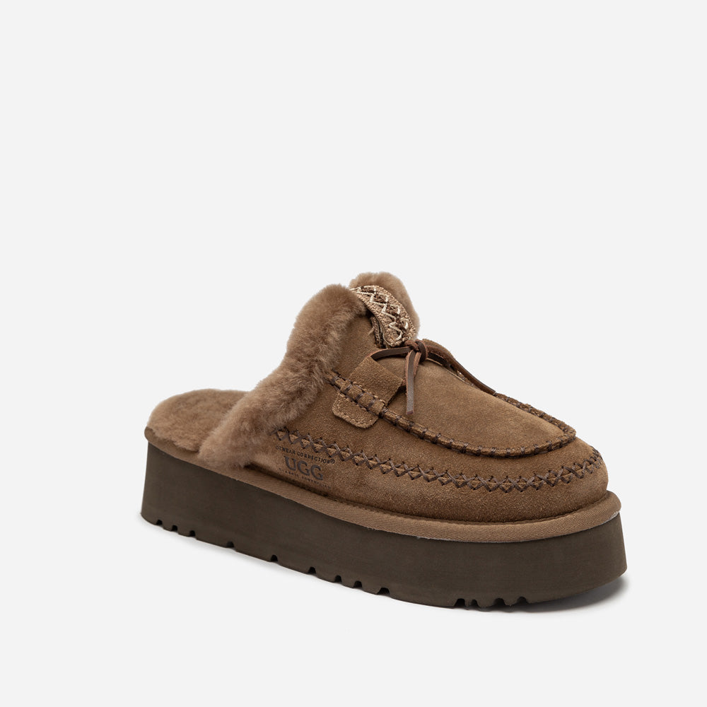 Ugg Letitia Platform Slipper (Replaceable Decoration)-Women Slippers-PEROZ Accessories