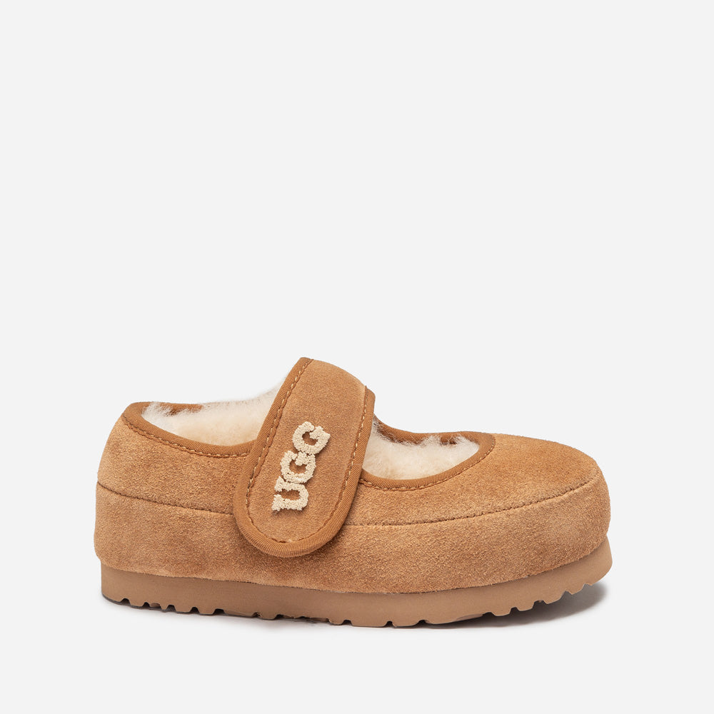 Ugg Logo Kids Mary Jane-Kids Slippers-PEROZ Accessories