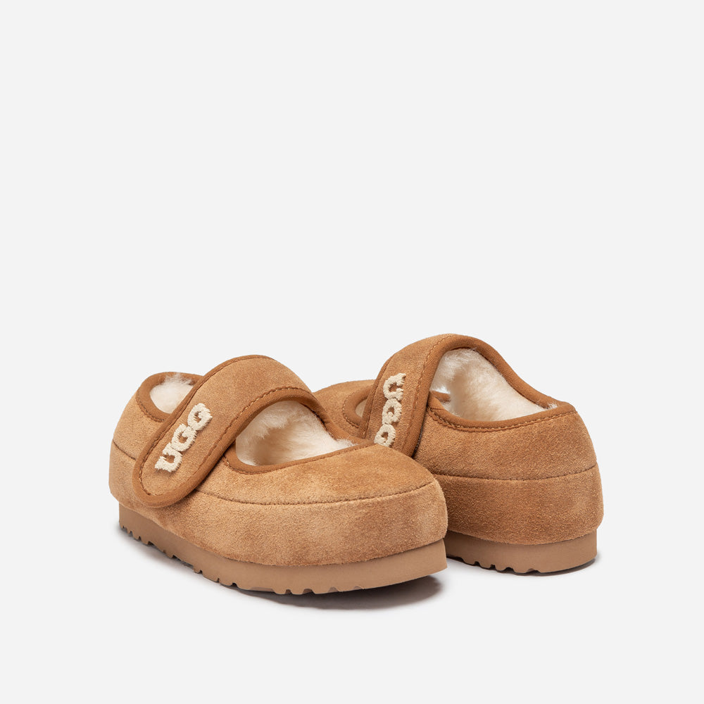 Ugg Logo Kids Mary Jane-Kids Slippers-PEROZ Accessories